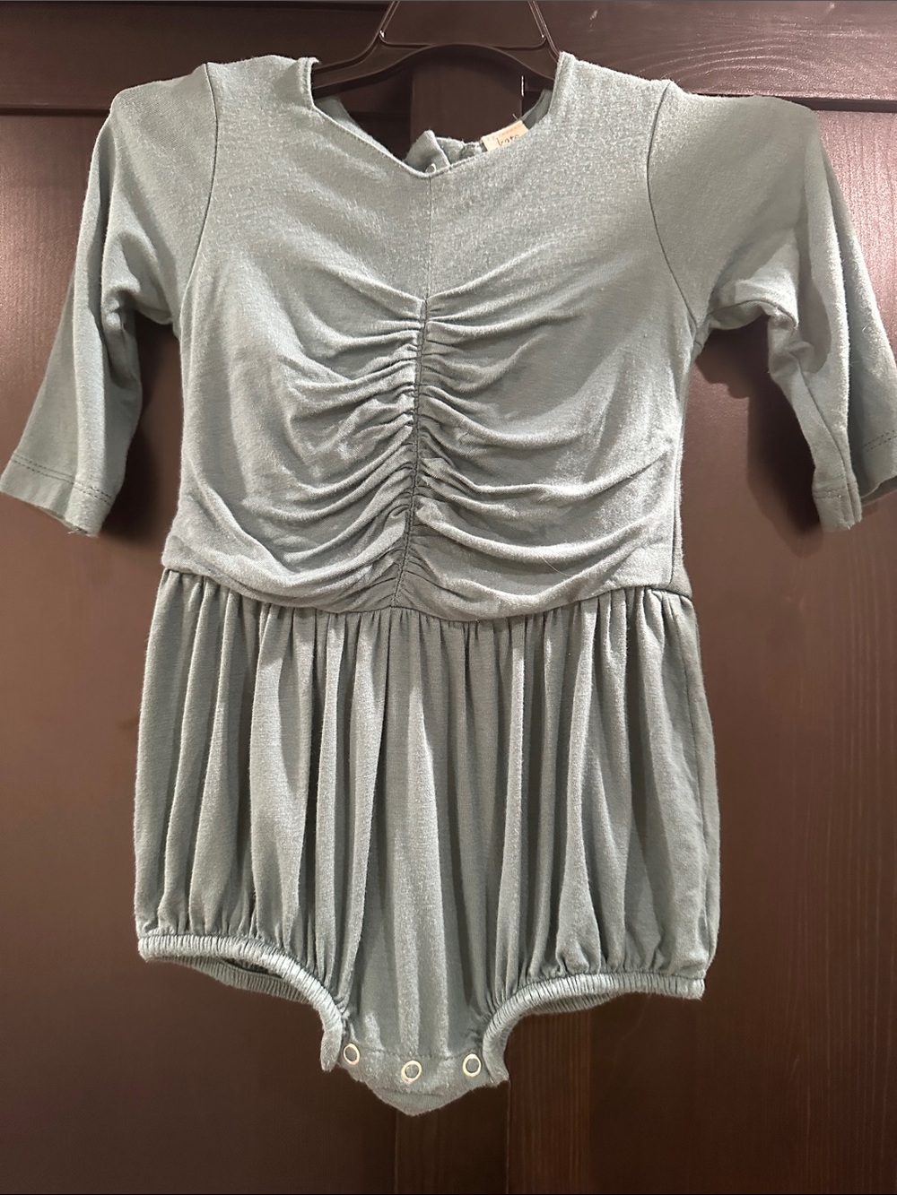 kate quinn Sage Green Baby Bodysuit with Ruching